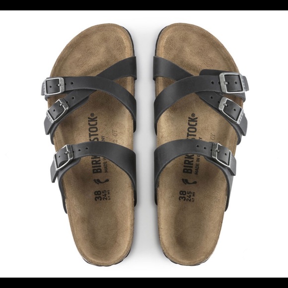 NWT Birkenstock Franca Oiled-Leather Black Sandals - Picture 5 of 14